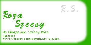 roza szecsy business card