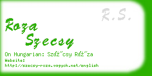 roza szecsy business card